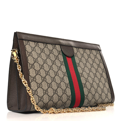 Gucci GG Supreme Monogram Web Medium Ophidia Chain Shoulder Bag Brown 3 of 11