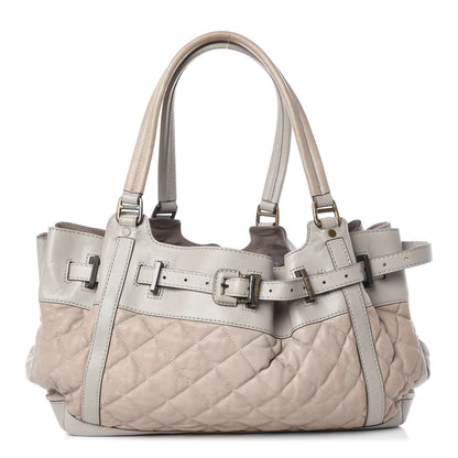 Burberry Lambskin Quilted Enmore Tote Grey 1 of 9