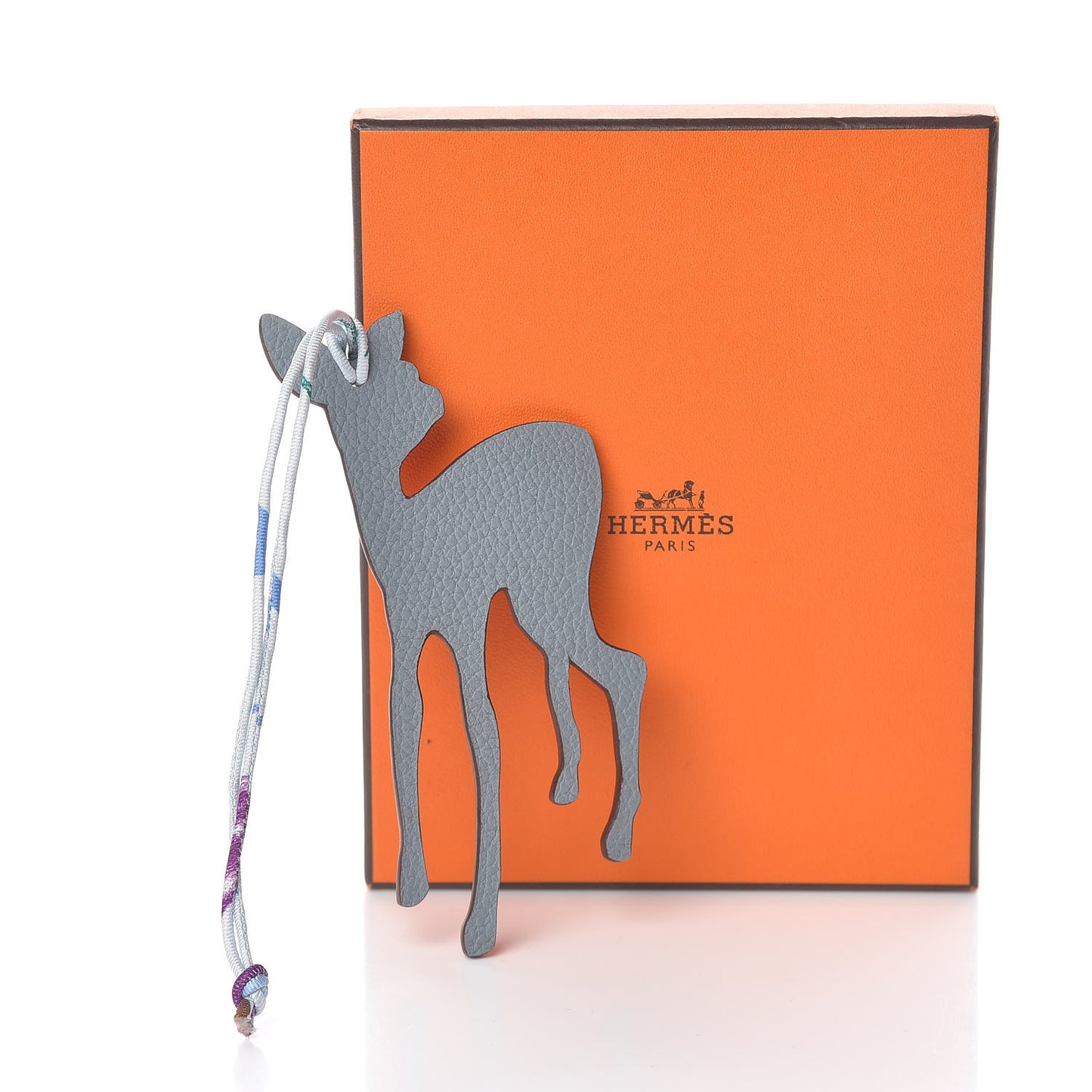 Togo Epsom Petit H Deer Bag Charm Ciel Vermillion