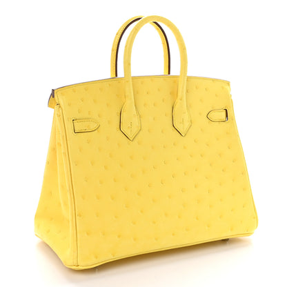 Hermes Ostrich Birkin 25 Citron 3 of 10