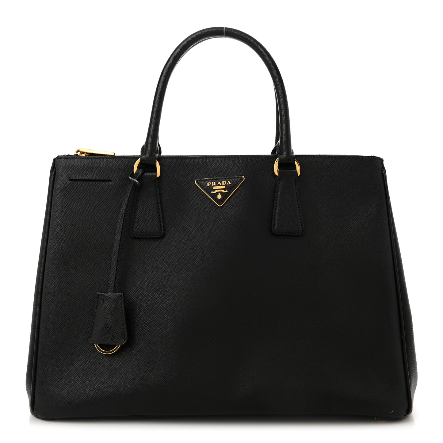 Saffiano Lux Large Galleria Double Zip Tote Black
