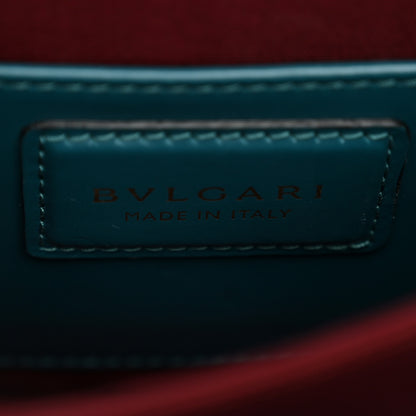 Bulgari Calfskin Serpenti Forever Top Handle Turquoise Burgundy 6 of 10