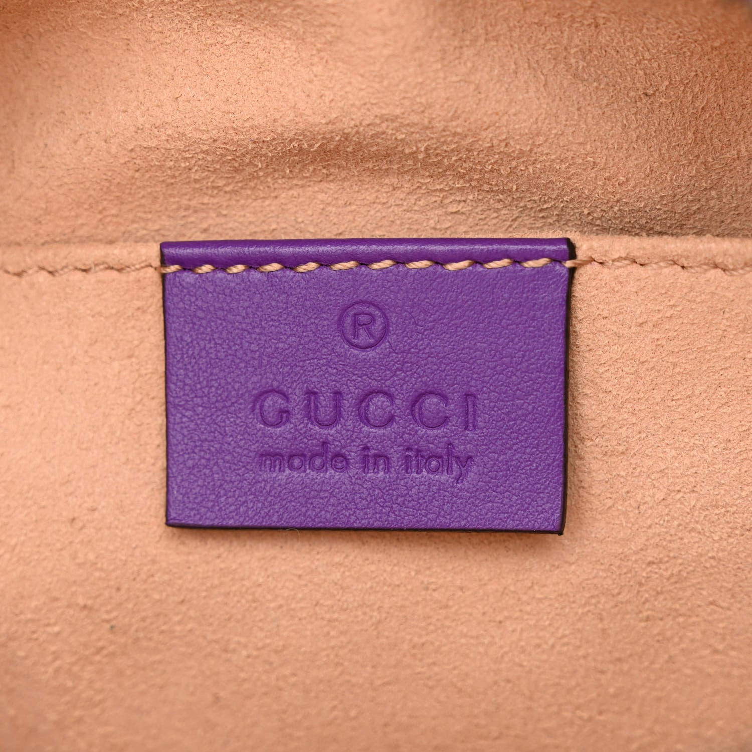 Gucci Calfskin Matelasse Small GG Marmont Chain Shoulder Bag Shine Purple 6 of 10