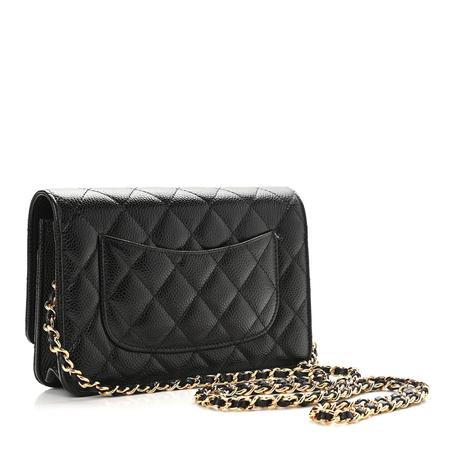 Caviar Quilted Wallet On Chain WOC Black