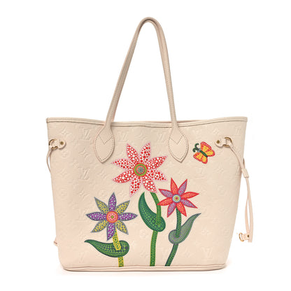 Louis Vuitton LV X YK Empreinte Inlaid Kusama Flowers Neverfull MM Quartz 1 of 11
