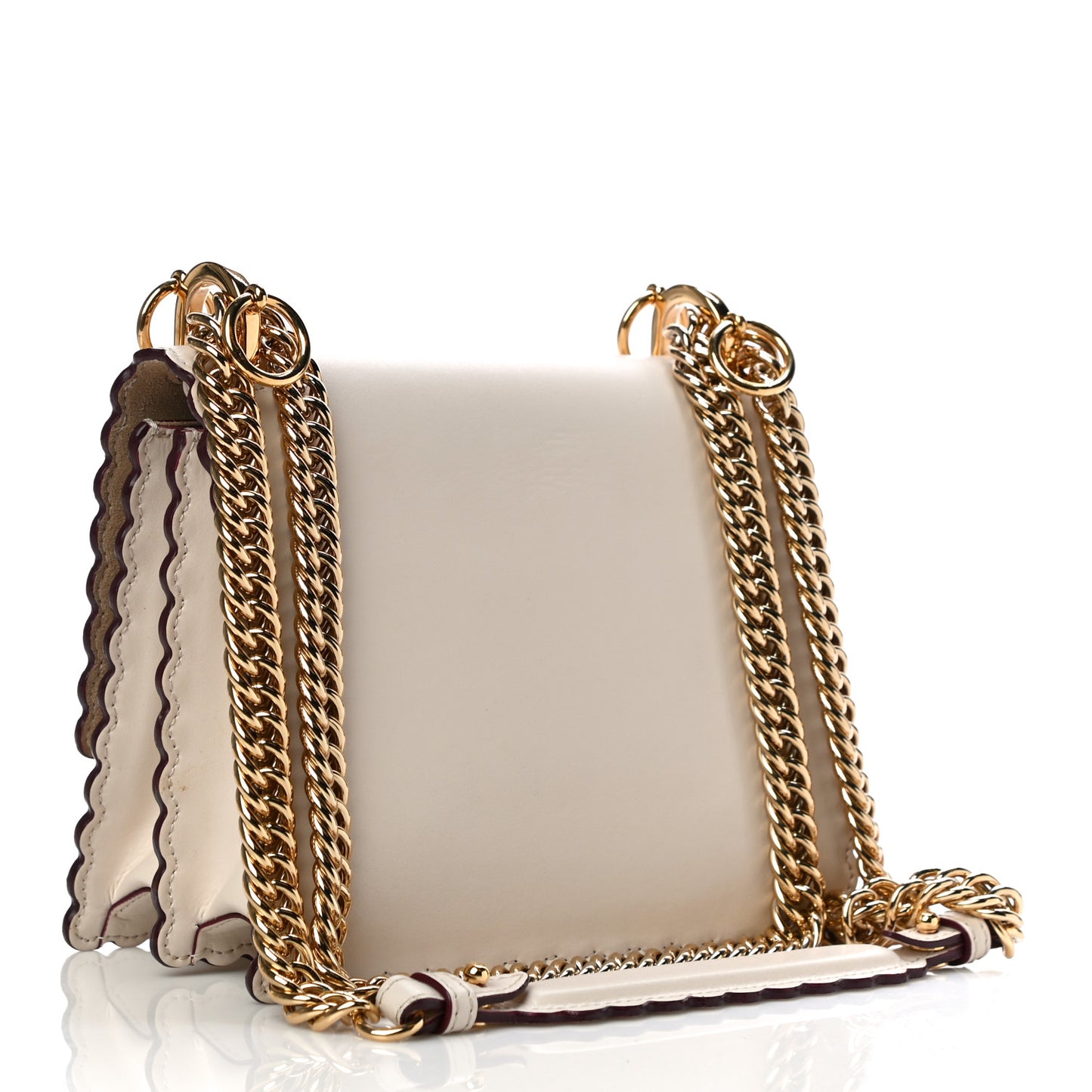 Vitello Liberty Scalloped Studded Small Kan I Shoulder Bag Camelia