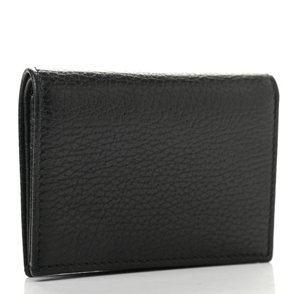 Gucci Pebbled Calfskin Butterfly Card Case Black 3 of 7