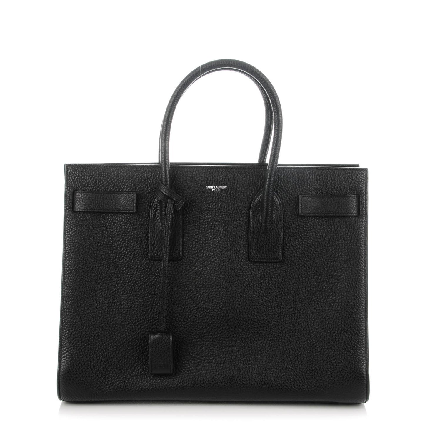 Grained Calfskin Large Sac De Jour Black