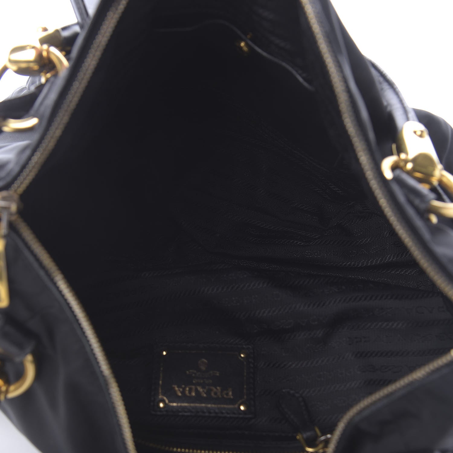 Prada Tessuto Nylon Nappa Shoulder Bag Black 5 of 9