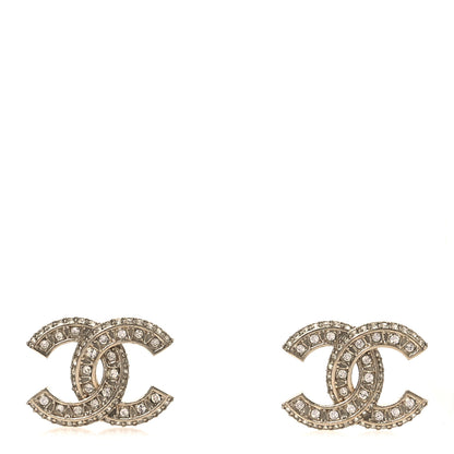 Chanel Crystal CC Earrings Light Gold 1 of 6