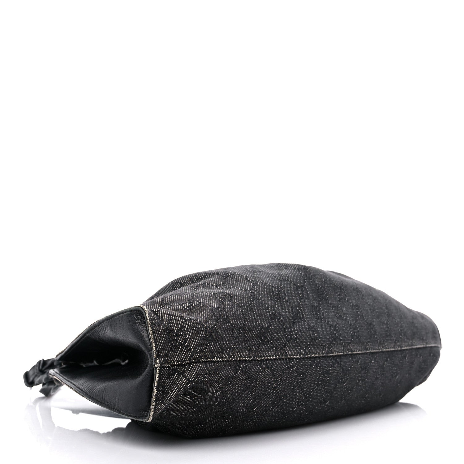 Gucci Denim Monogram Hobo Black 3 of 11