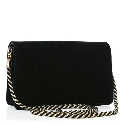 Gucci Velvet Crystal Square G Shoulder Bag Black 3 of 17