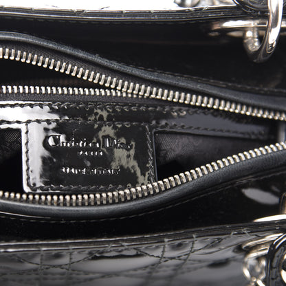 Christian Dior Patent Cannage Medium Lady Dior Black 9 of 12
