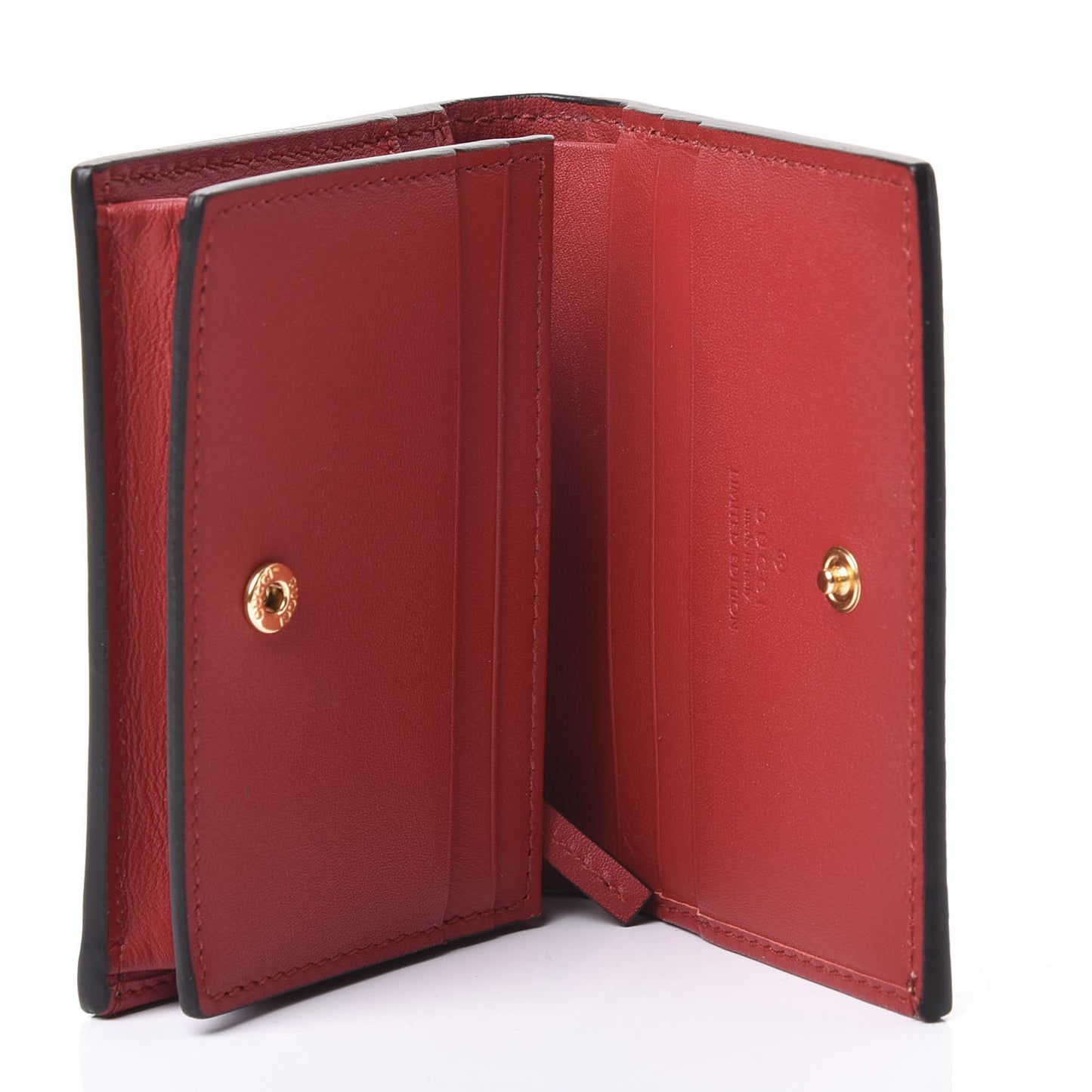 GG Supreme Monogram Bosco Patch Card Case Wallet Beige Malva Hibiscus Red