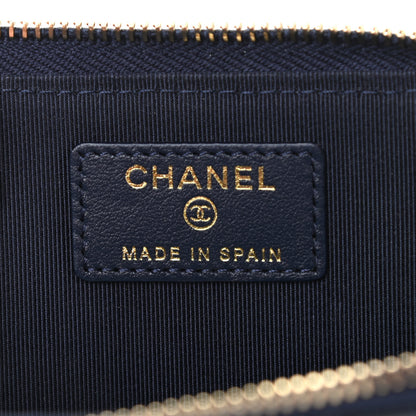 Chanel Caviar Quilted Zipped Key Holder Case Navy 6 of 7