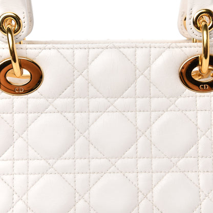 Christian Dior Lambskin Cannage Medium Lady Dior White 11 of 13