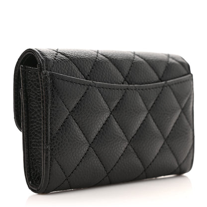 Chanel Caviar Quilted Flap Card Holder Wallet Black 3 of 7