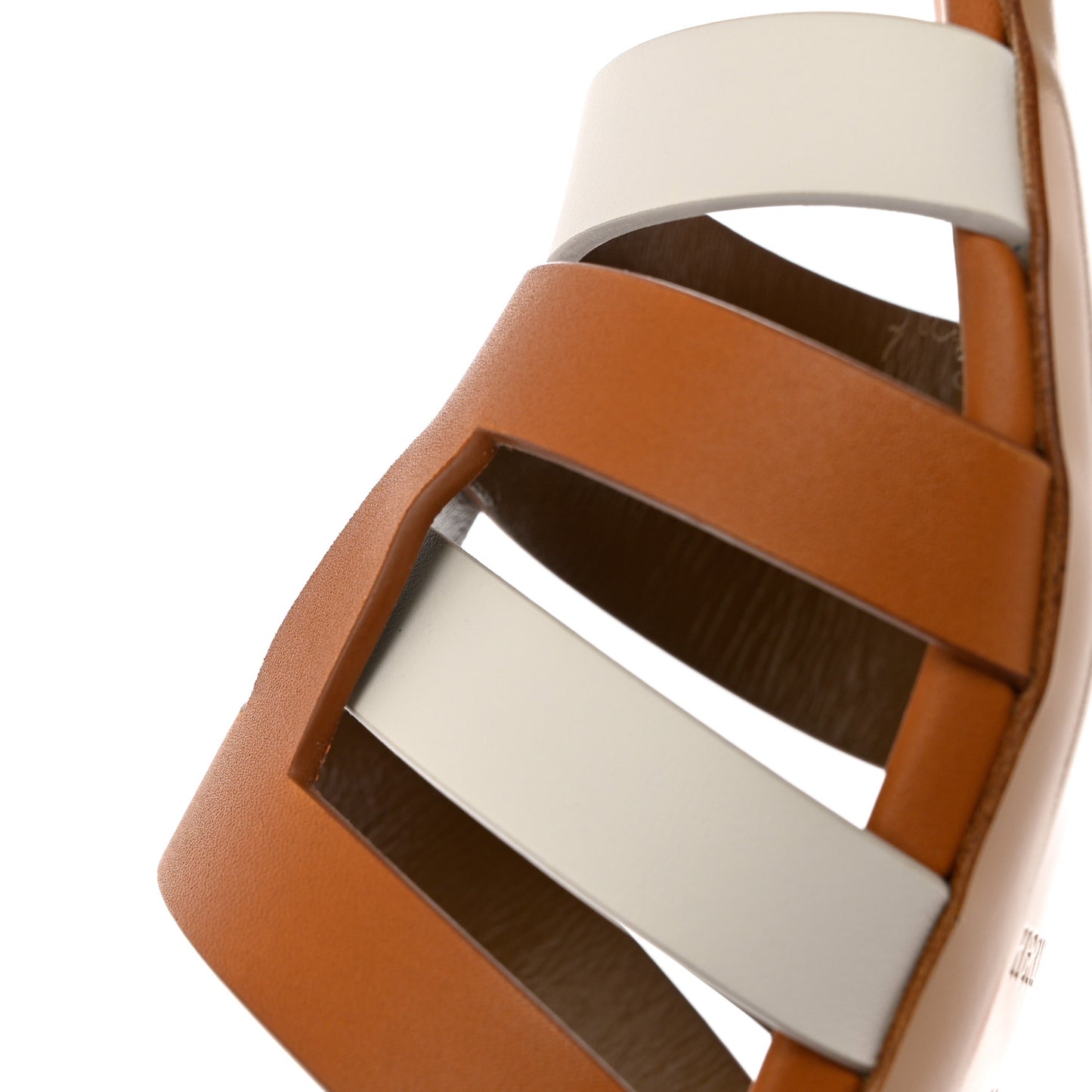 Calfskin Amica Sandals 37 White Naturel