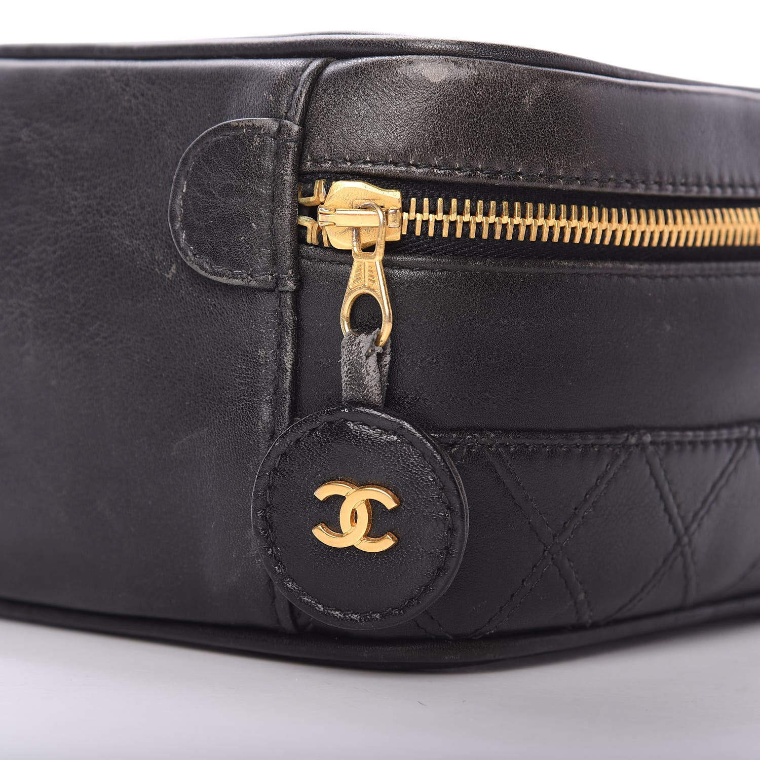Chanel Lambskin Vanity Cosmetic Case Black 6 of 8