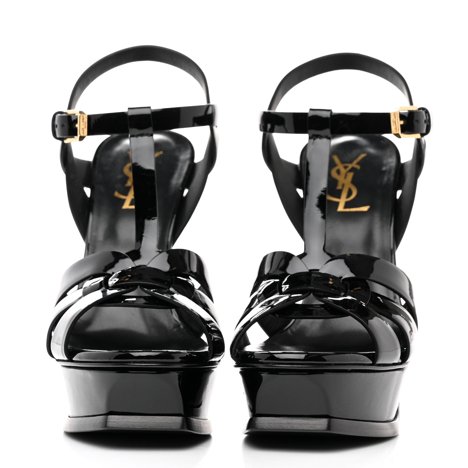 Saint Laurent Patent Tribute 105 Platform Sandals 36 Black 2 of 8