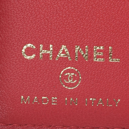 Chanel Lambskin Quilted Card Holder Wallet Dark Pink 6 of 8