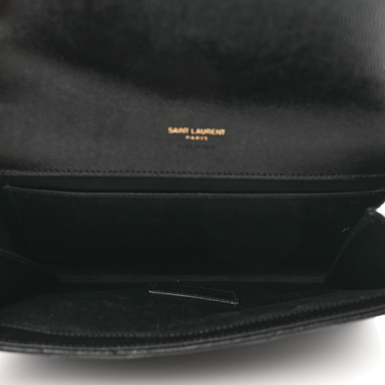 Saint Laurent Grain De Poudre Matelasse Chevron Monogram Envelope Clutch Black 4 of 7