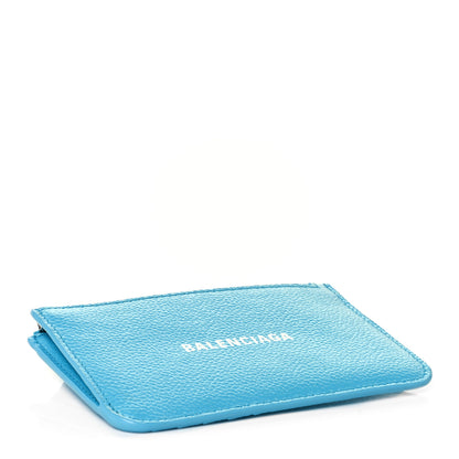 Balenciaga Grained Calfskin Logo Large Cash Long Coin Card Holder Azur White 4 of 8