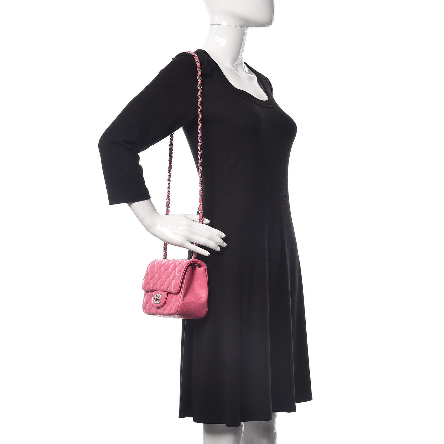 Lambskin Quilted Mini Square Flap Pink