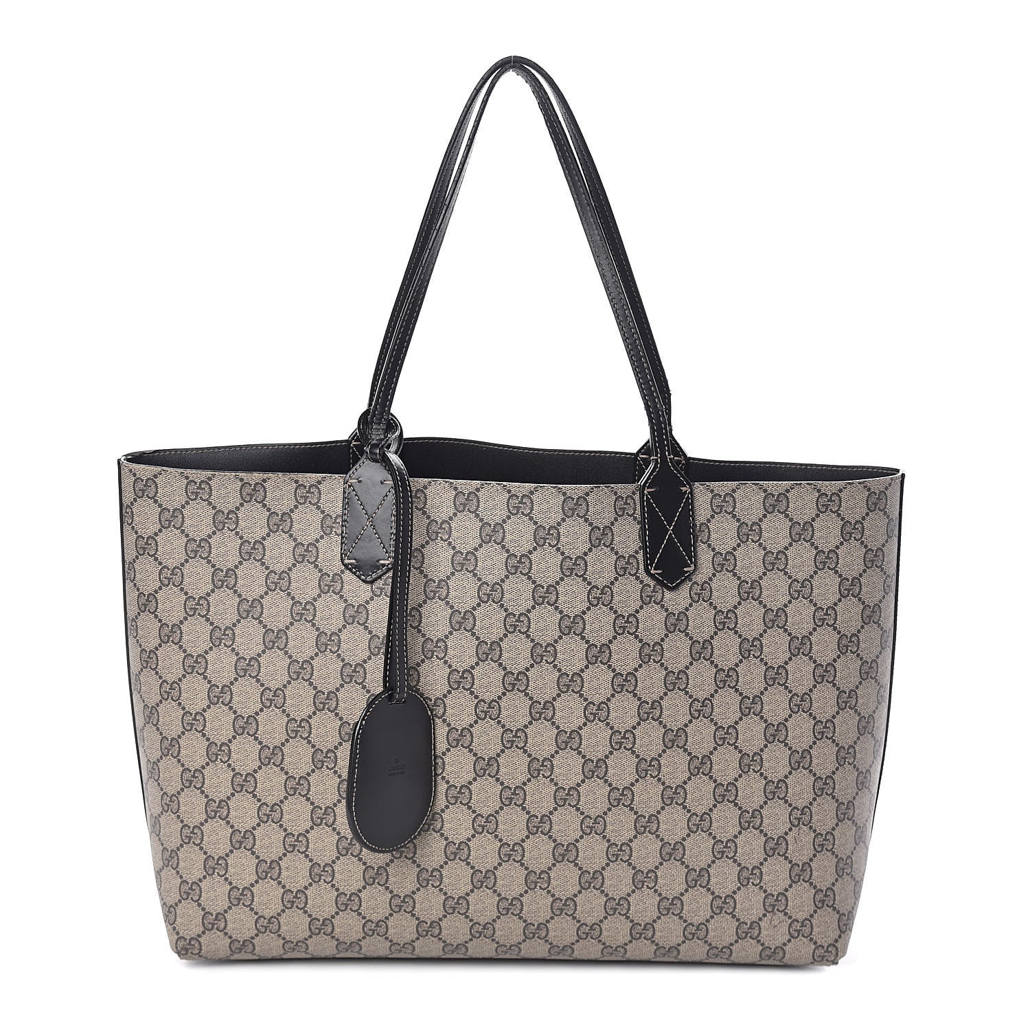 Gucci Calfskin GG Supreme Monogram Medium Reversible Tote Black 1 of 17