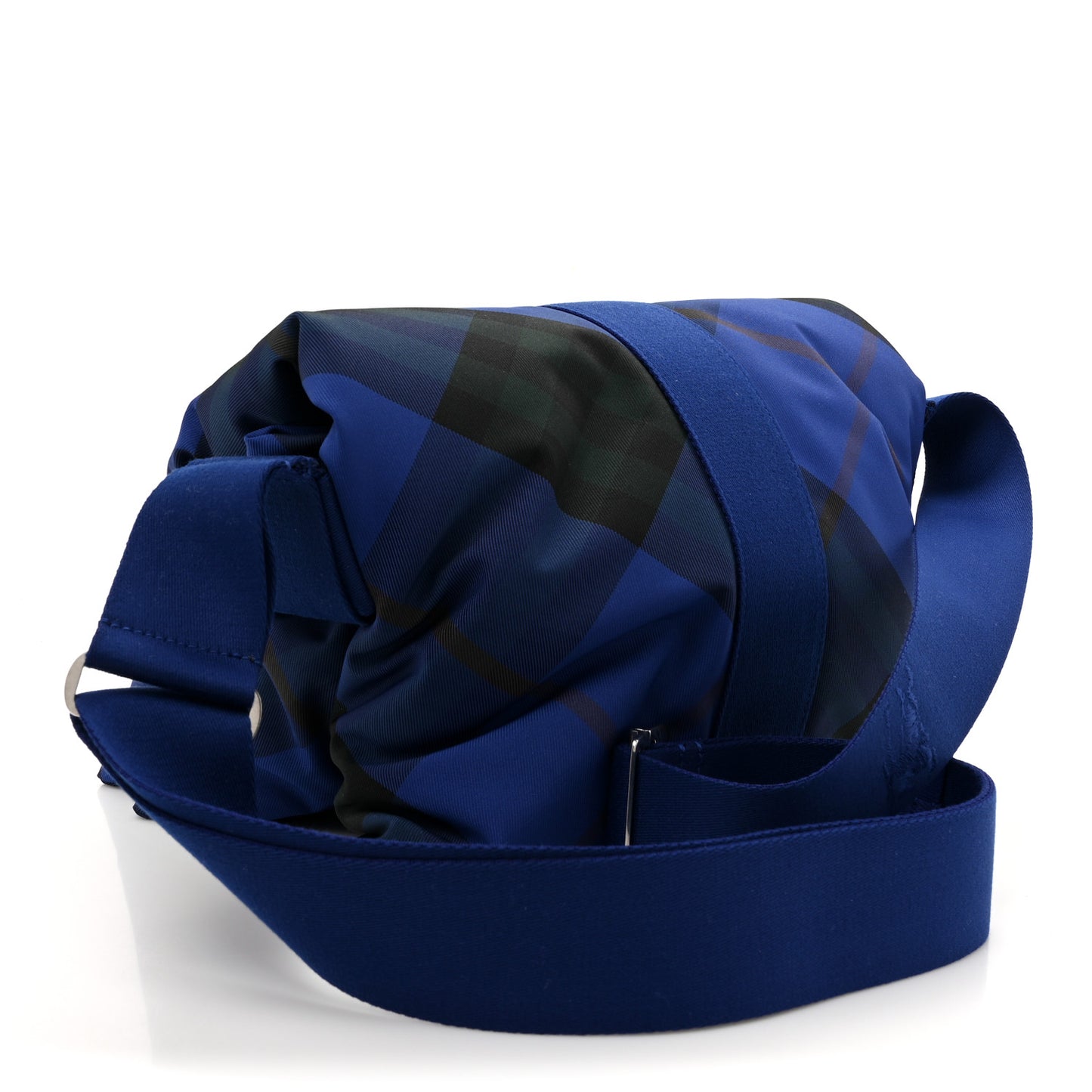 Nylon Pillow Check Knight Crossbody Blue
