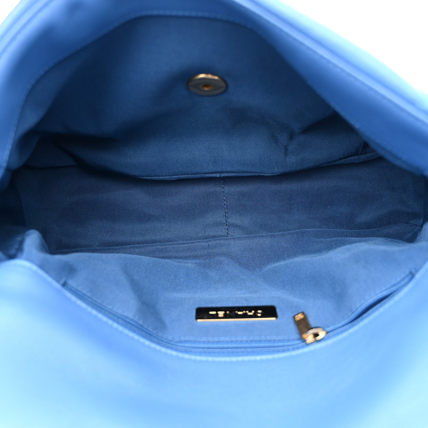 Lambskin Quilted Large Chanel 19 Flap Blue