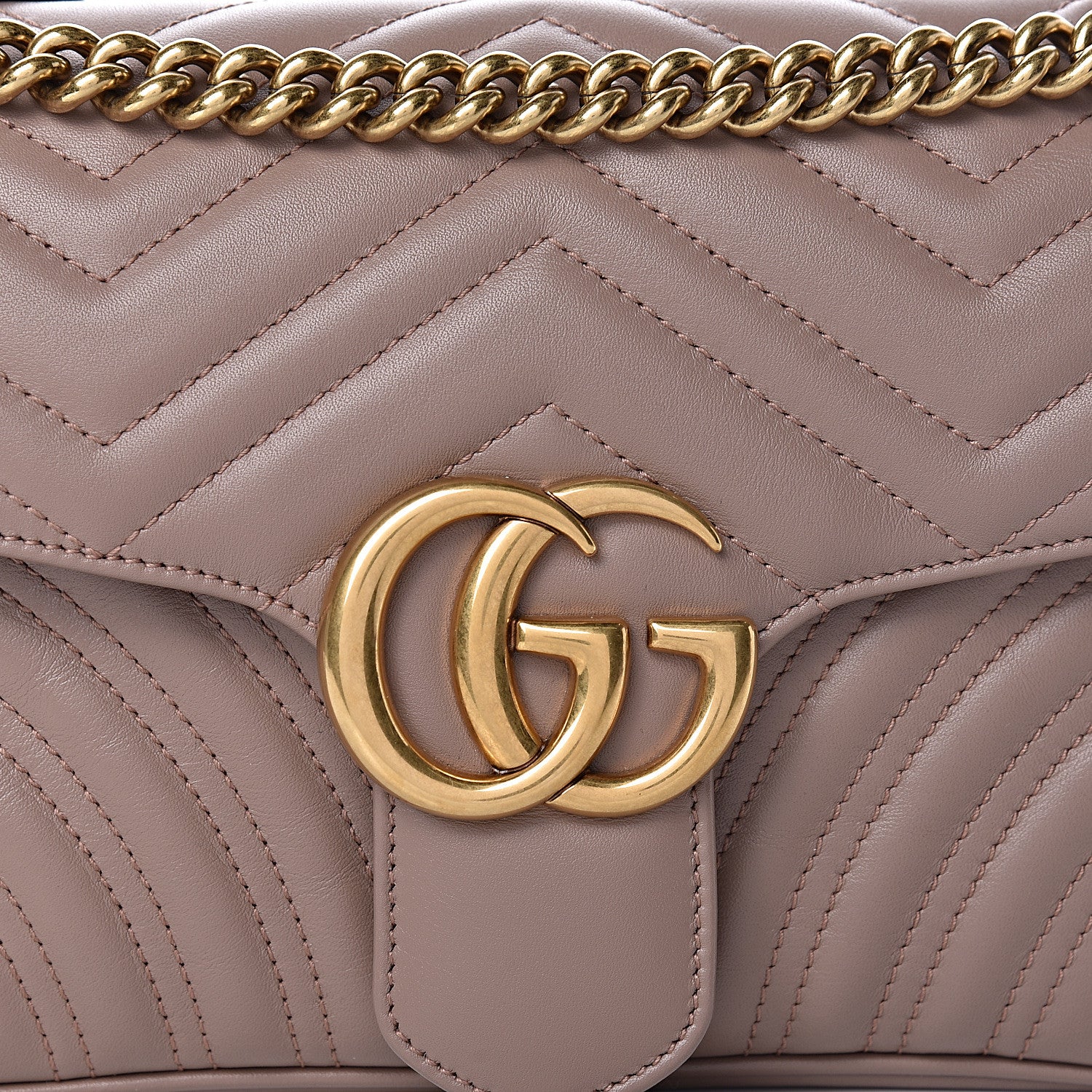 Gucci Calfskin Matelasse Small GG Marmont Shoulder Bag Porcelain Rose 10 of 10