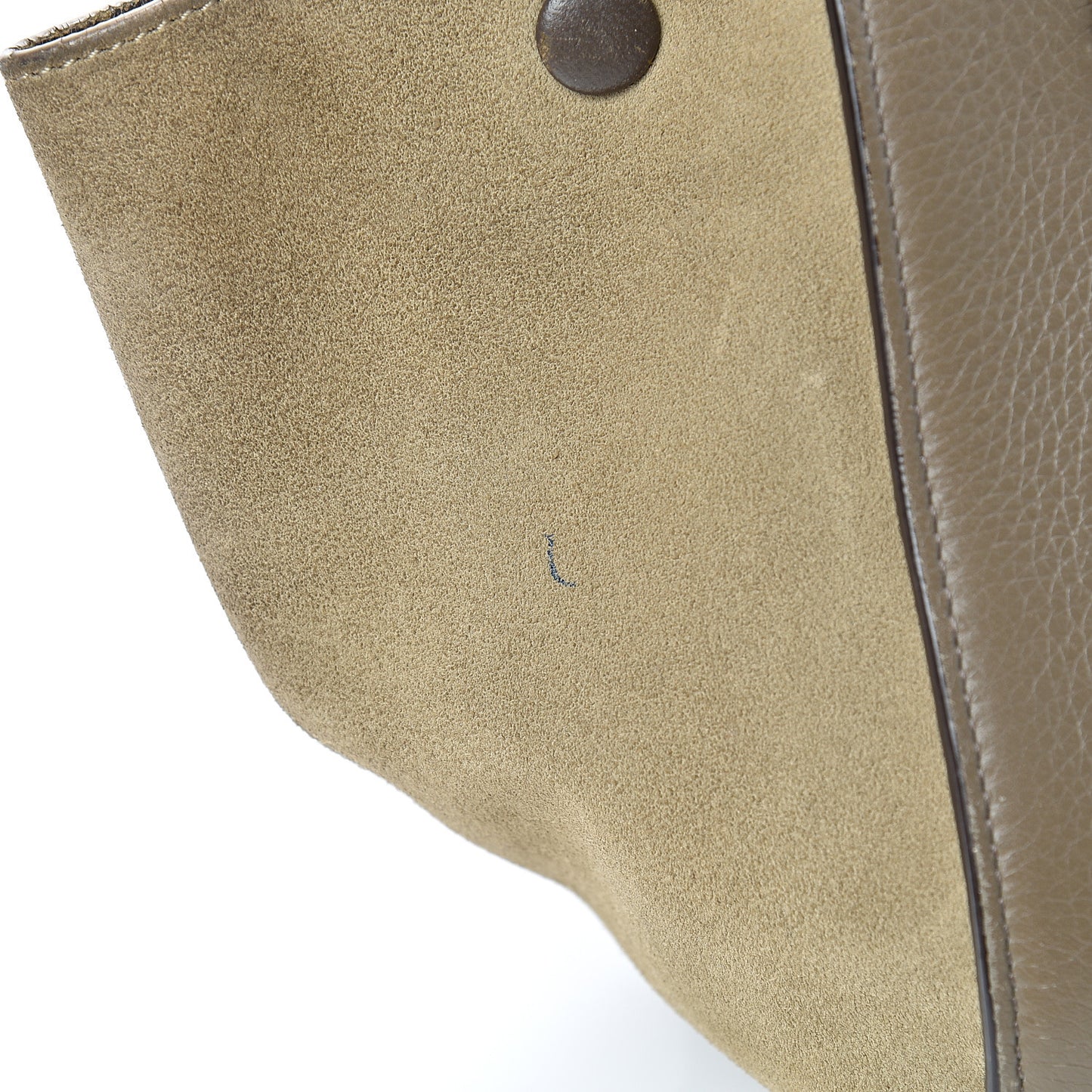 Drummed Calfskin Suede Small Trapeze Souris