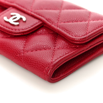 Chanel Caviar Quilted Flap Card Holder Dark Pink 10 of 10