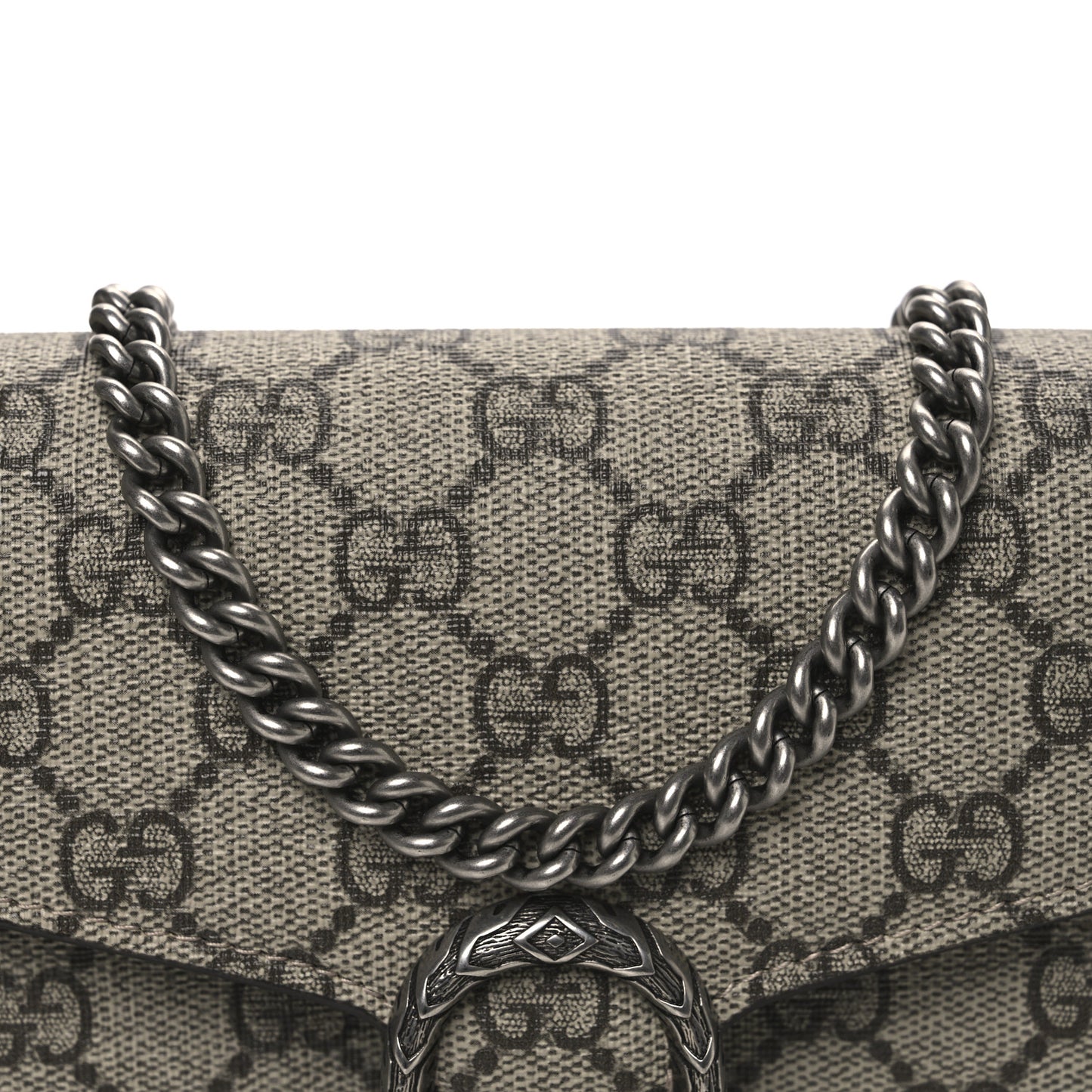 GG Supreme Monogram Mini Dionysus Chain Wallet Beige Taupe