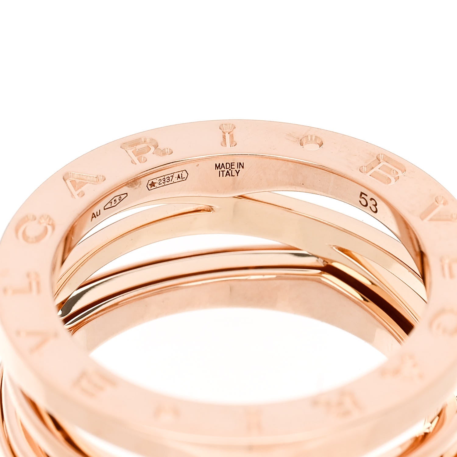 Bulgari 18K Rose Gold B.Zero1 Legend Three-Band Ring 53 6.25 4 of 6