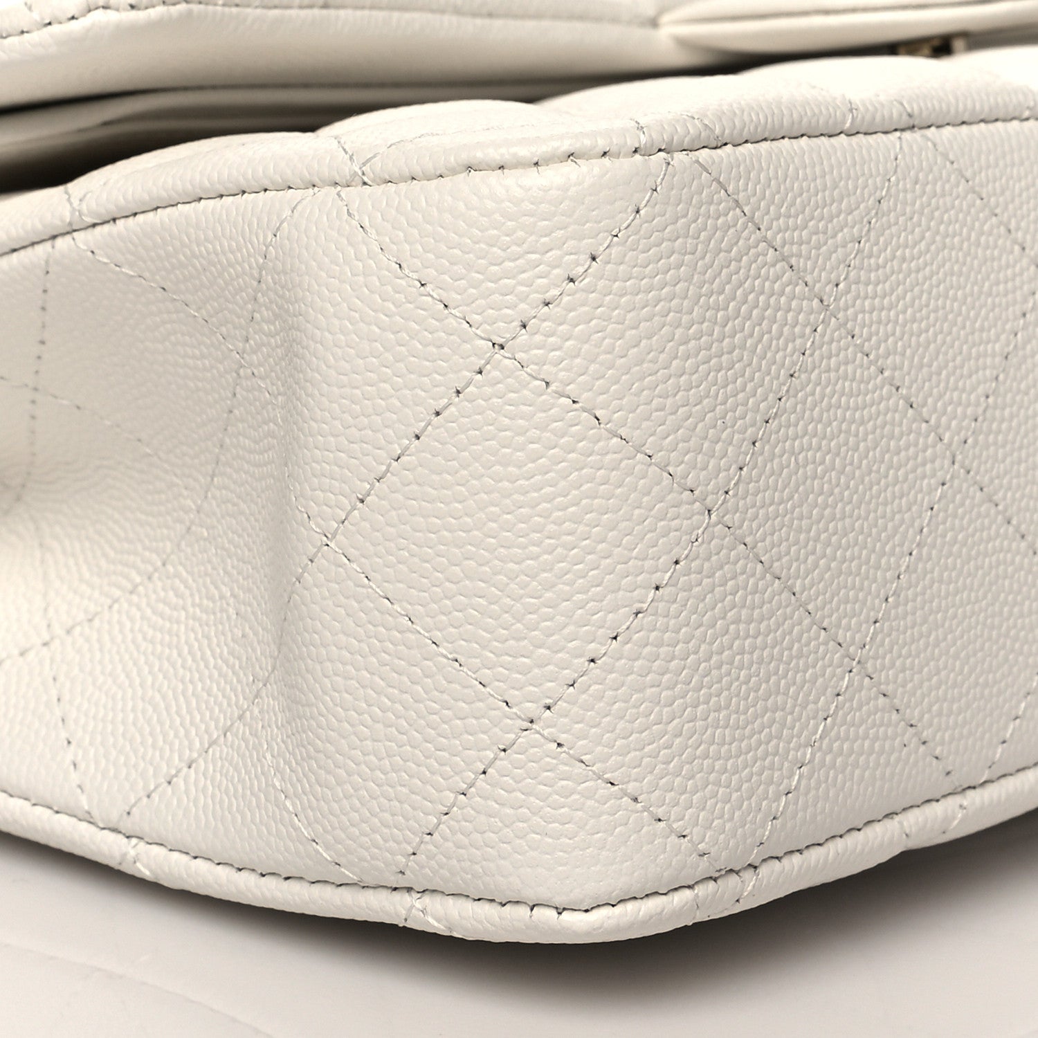 Chanel Caviar Quilted Medium Double Flap White 8 of 10