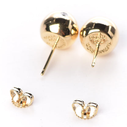 Tiffany 18K Yellow Gold Platinum Diamond 10.5mm Etoile Ball Earrings 4 of 4
