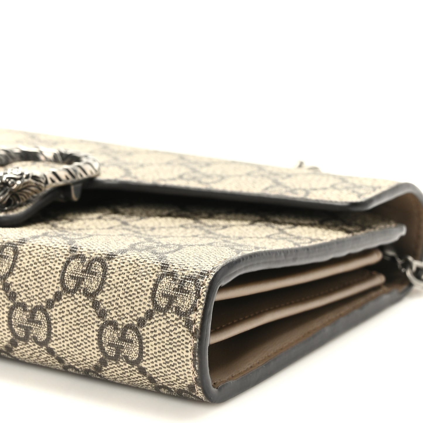 GG Supreme Monogram Mini Dionysus Chain Wallet Beige Taupe