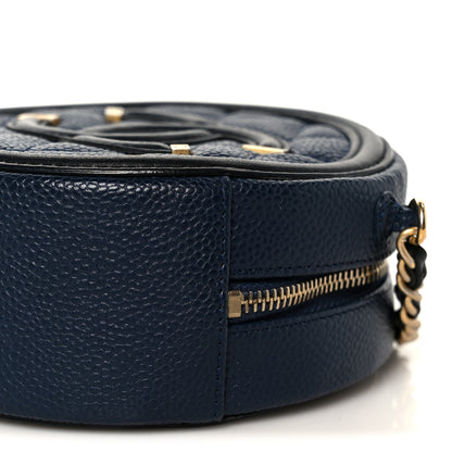 Chanel Caviar Quilted Round Filigree Crossbody Navy Black 10 of 11