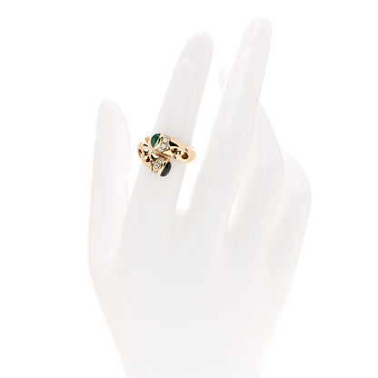 Bulgari 18K Yellow Gold Diamond Blue Sapphire Emerald Bypass Ring 51 5.75 2 of 6