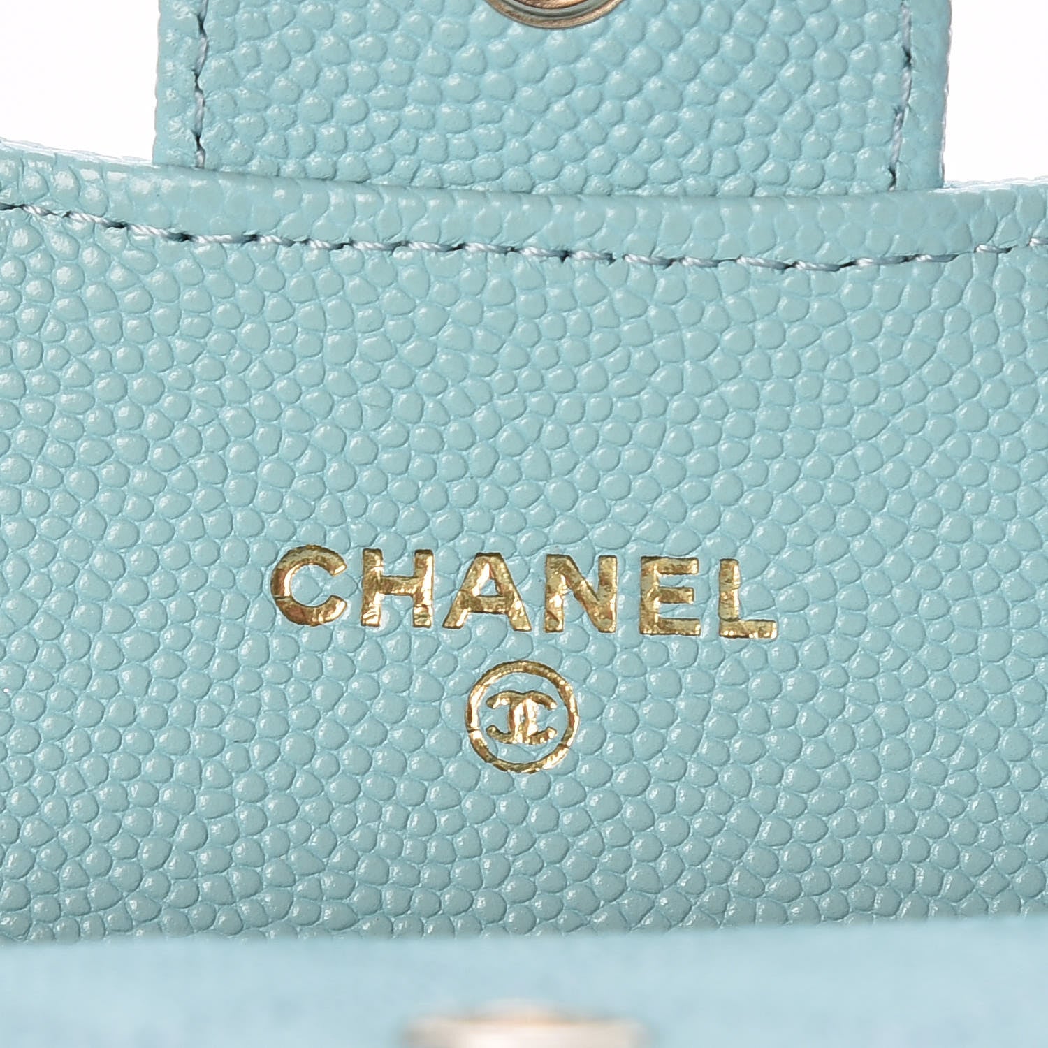 Chanel Caviar Quilted Card Holder Light Blue 6 of 9