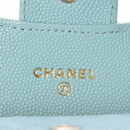 Chanel Caviar Quilted Card Holder Light Blue 6 of 9