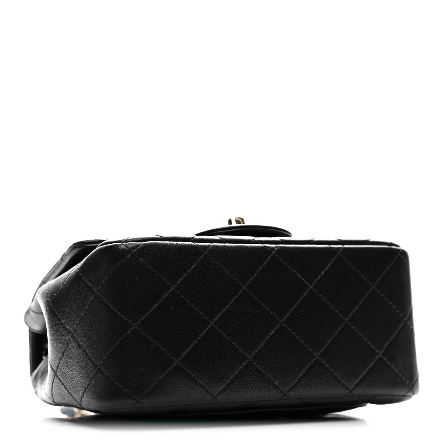 Lambskin Quilted Mini Square Flap Black