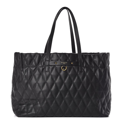 Givenchy Rubber Effect Canvas Quilted Duo Shopper Tote Black 3 of 15
