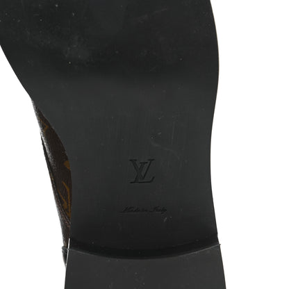 Louis Vuitton Calfskin Monogram Wonderland Flat Ranger Boots 39.5 Black 6 of 9