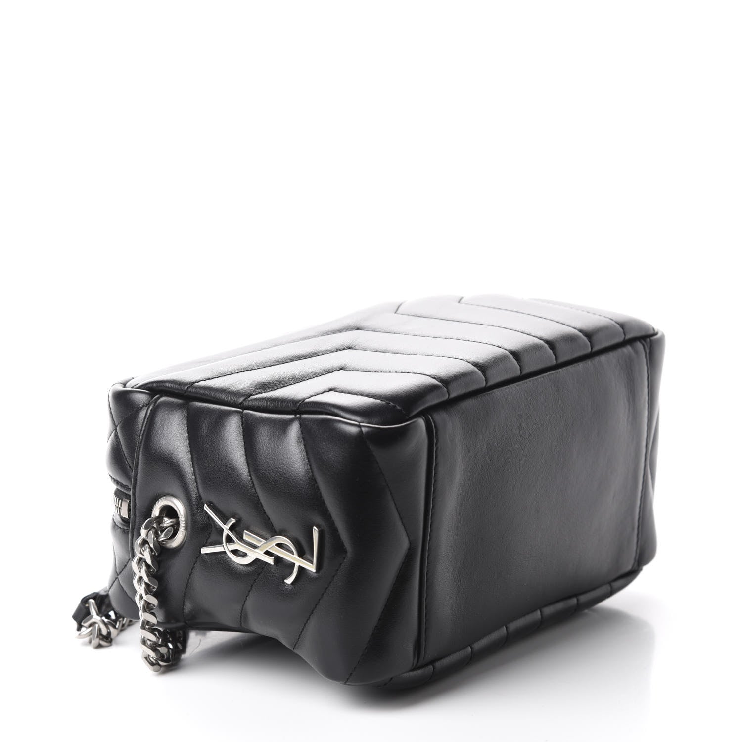 Saint Laurent Calfskin Y Quilted Monogram Small Loulou Bowling Bag Black 4 of 10