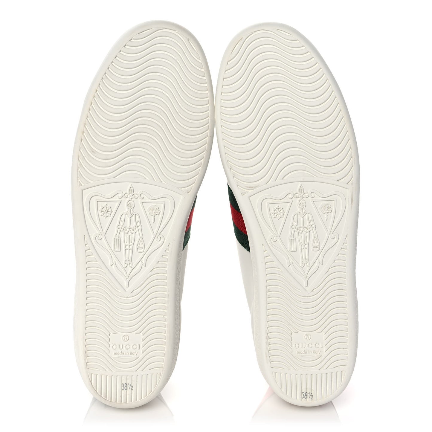 Calfskin Ayers Bee Embroidered Womens Ace Sneakers 38.5 White Green