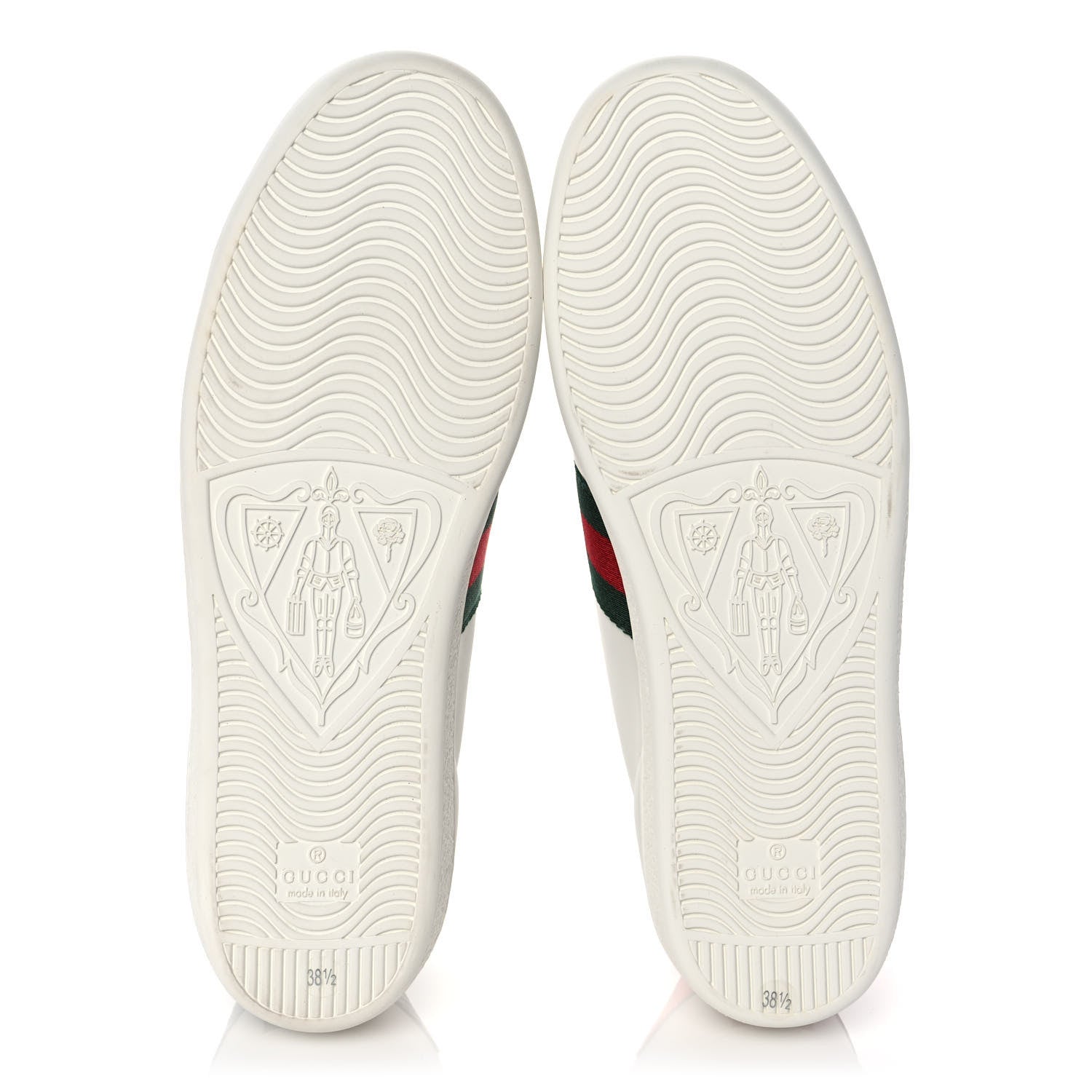 Gucci Calfskin Ayers Bee Embroidered Womens Ace Sneakers 38.5 White Green 5 of 9