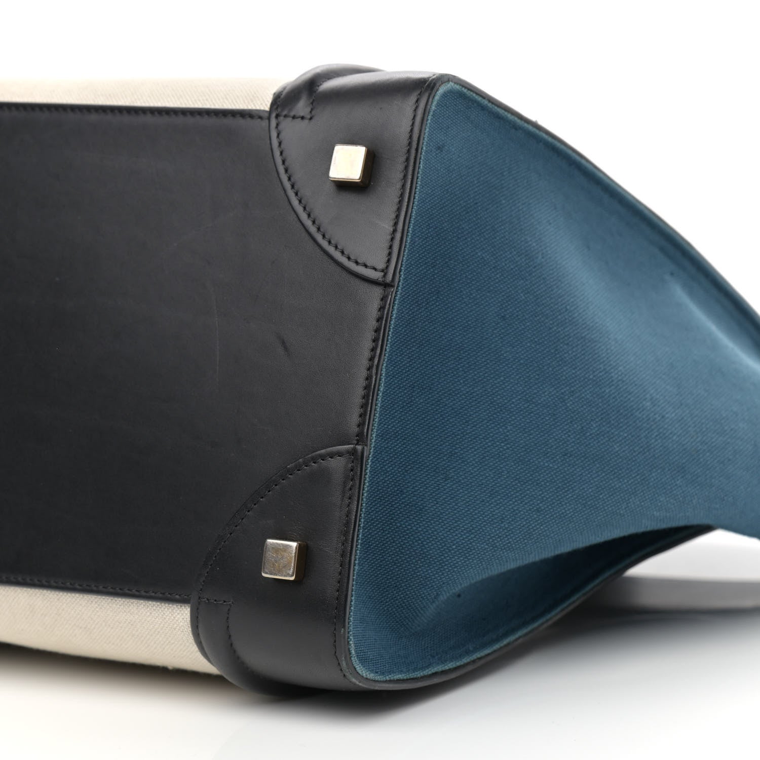 Celine Canvas Smooth Calfskin Mini Tri-Color Luggage Royal 10 of 16
